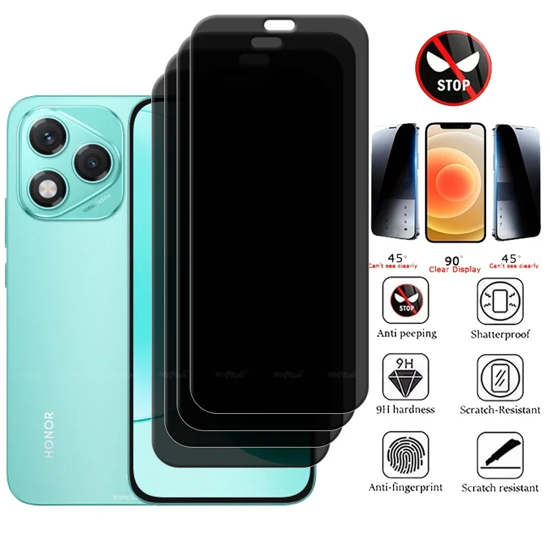 Privacy Anti-Spy Tempered Glass Screen Protector for Smartphones - Available in Sets of 1-4