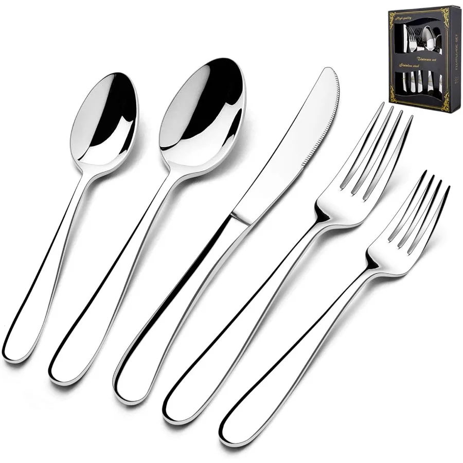 40 Piece Stainless Steel Silverware Set for 8