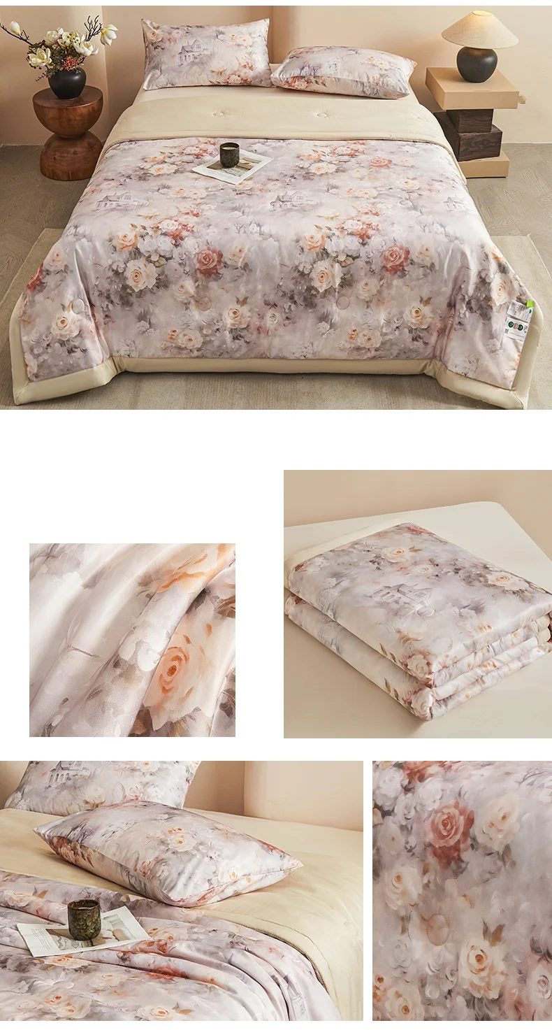 1pc Skin-friendly Quilts Soft Duvet Single/Double/Queen Size Comforter Quilted Blanket Home Bedspread 여름이불 (No Pillowcase)