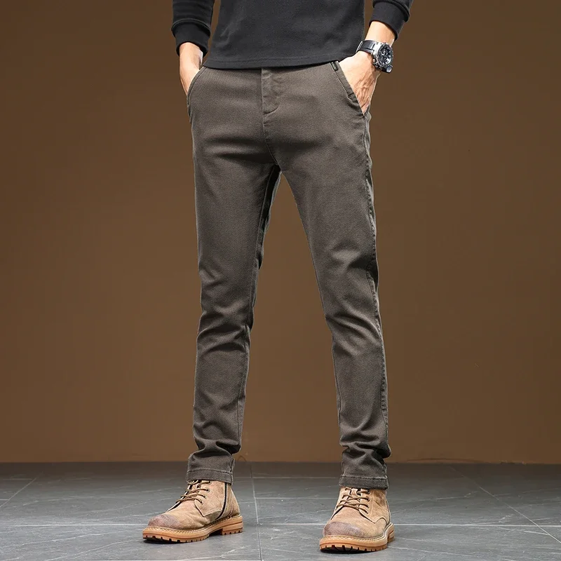 2025 Spring Casual Jeans for Men Business Straight Jeans Stretch Denim Pants Trousers Slim Fit Classic Cowboys Young Man Jeans 2