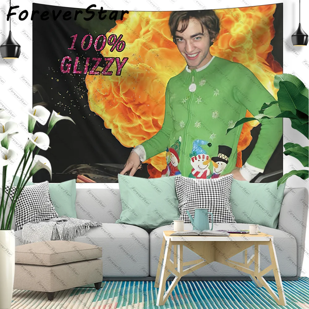 

Robert Pattinson Cooking Tapestry Wall Hanging Funny Meme Tapestries Art Aesthetic Room Decoration Bedroom Sofa Blanket Yoga Mat