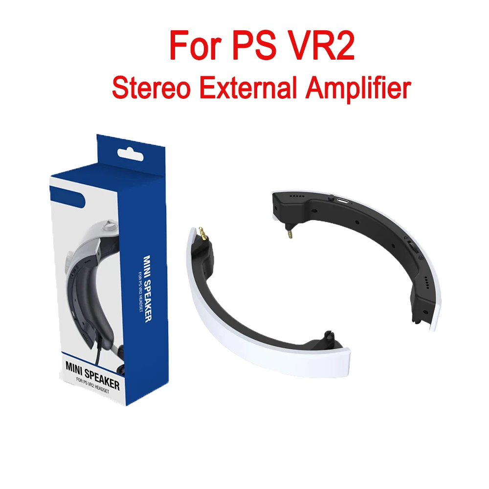 Mini Speaker Helmet Stereo External Amplifier 3.5mm Audio 300mAh Rechargeable Battery Replace Original Headphones for PS VR2