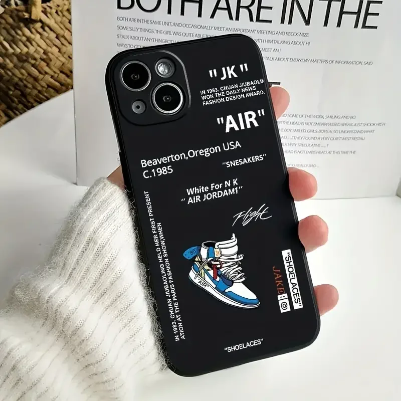 thumbnail image 1 of Liquid Silicone Trendy Phone Case For iPhone 15 14 11 12 13 Pro Max 7 8 Plus X XS Max XR Shockproof Soft TPU Back Cover, 1 of 5