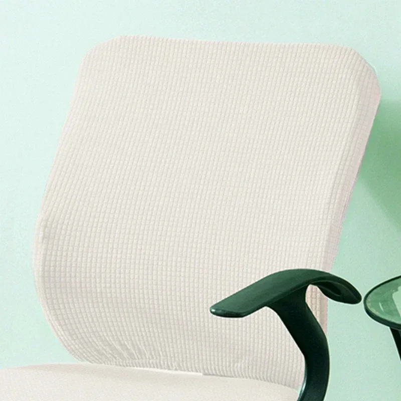 1Pc Solid Office Chair Cover Elastic Universal Slipcover For Desk Task Chair Computer Rotating Chair Removable Backrest Covers 2