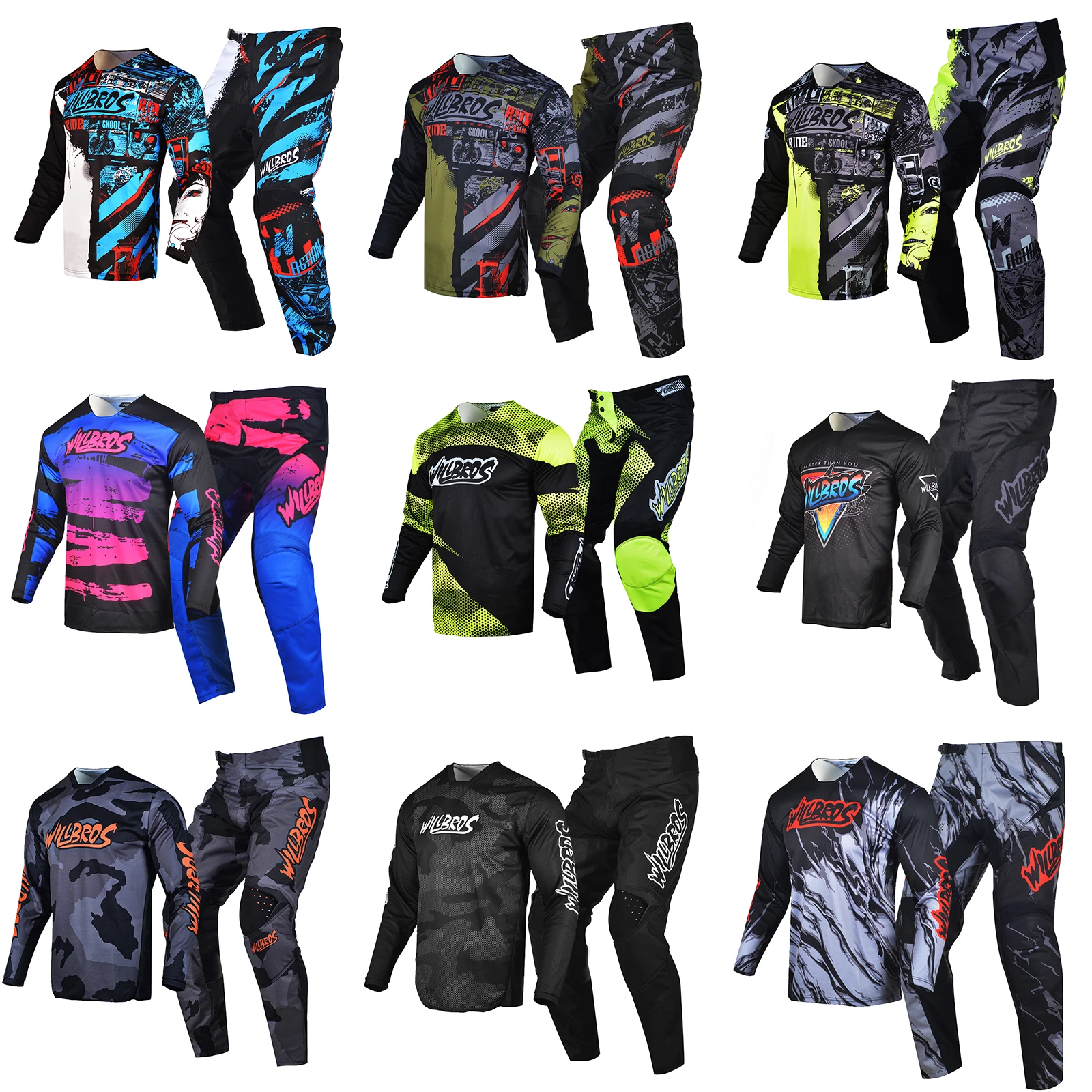 Mx Combo Enduro Jersey Pants Motocross Gear Set Bmx Dirt Bike Outfit
