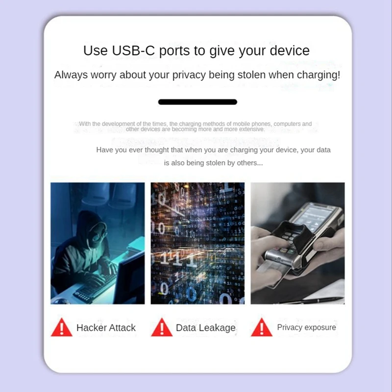 2PCS USB Type-C Data Blocker USB-C Juice Jack Defender Adapter Support Quick Charge(50V/5A) Stop Data Theft 4