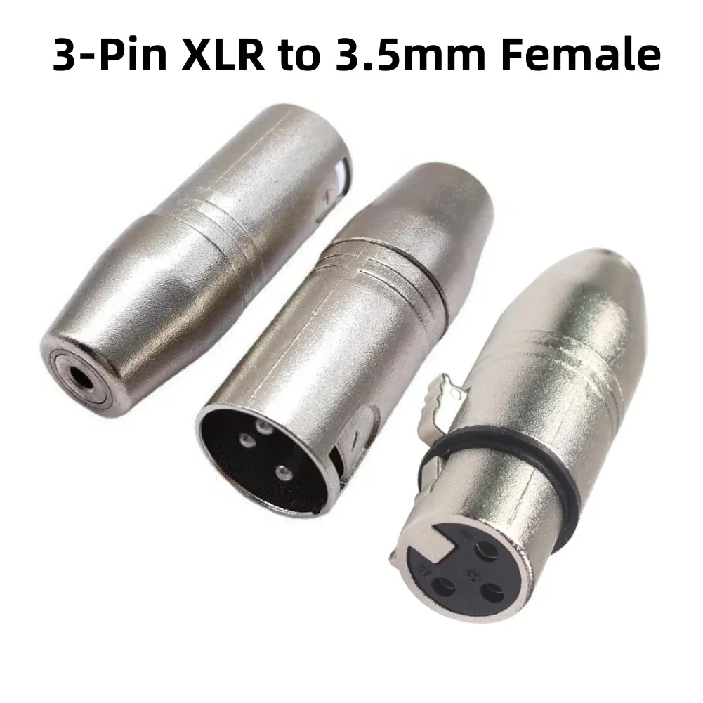 3-Pin XLR To 3.5mm Female Stereo Audio Connector Microphone Adaptors Coupler XLR 3 Pin Male Plug Converter To 3.5mm Mini Jack audio adapter audio adapter set