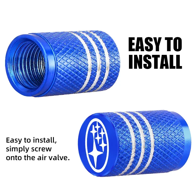 스바루 포레스터 임프레자 레거시 아웃백 WRX STI 자동차 타이어 밸브 캡, 휠 타이어 림 스템 커버, 자동차 액세서리, 5 개