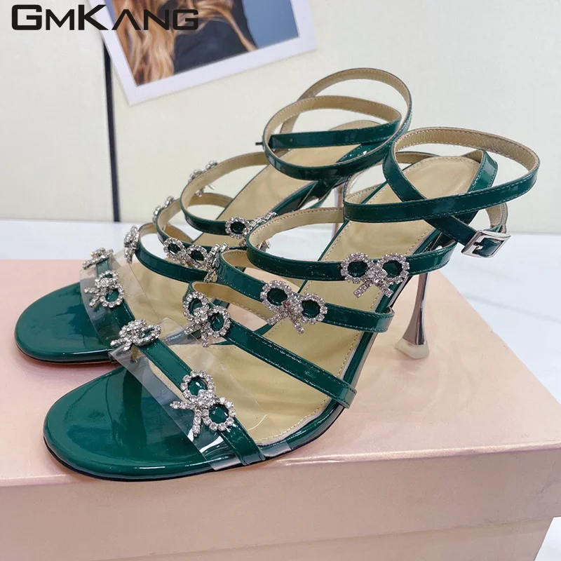 

Женские босоножки с узлом-бабочкой, летние сандалии-гладиаторы с ремешком на щиколотке