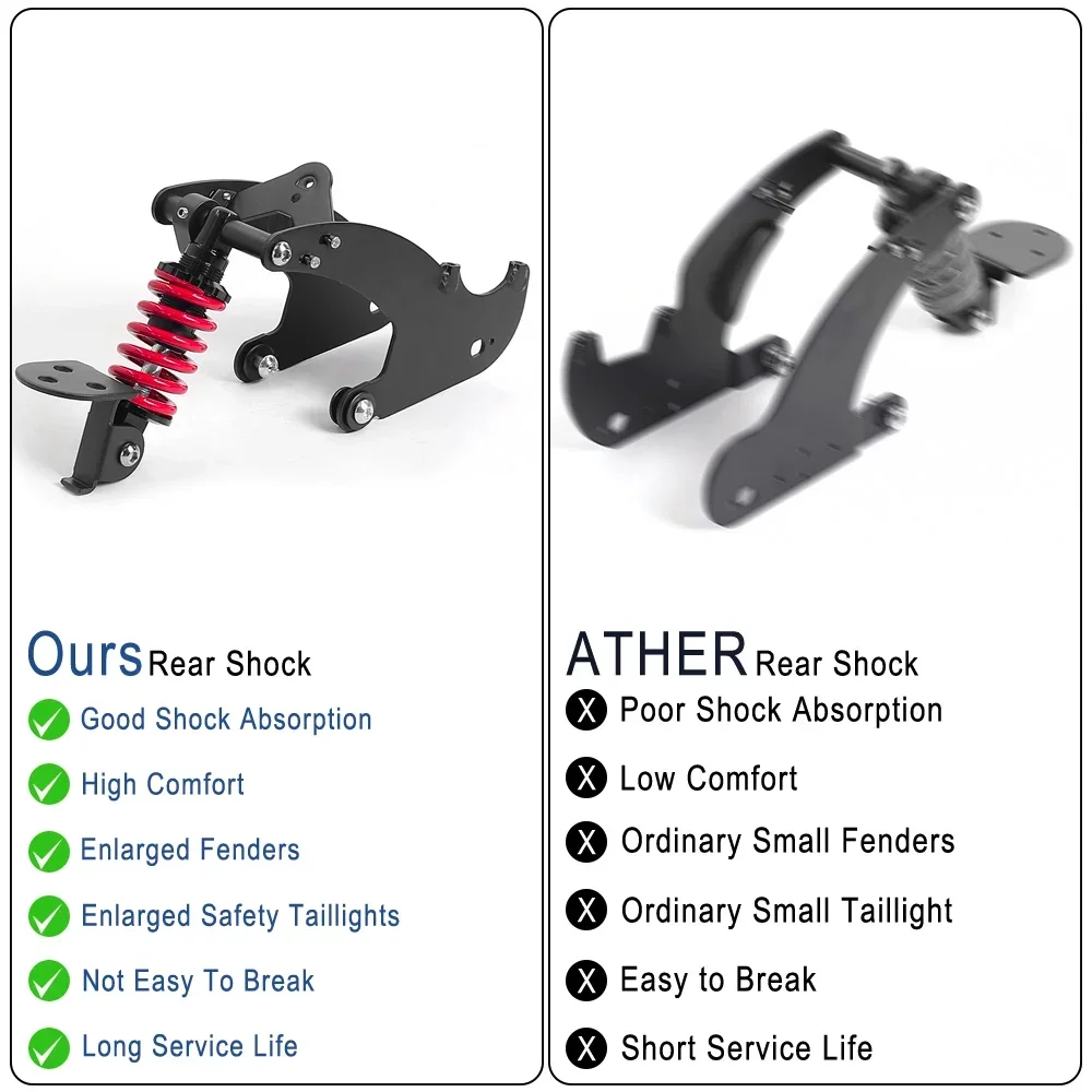 Description Picture 5 of itemFor Iconic Brand KickScooter Mi3 Electric Scooter Modifited Rear Suspension Kit Rear Shock Absorption Fender Light Accessories