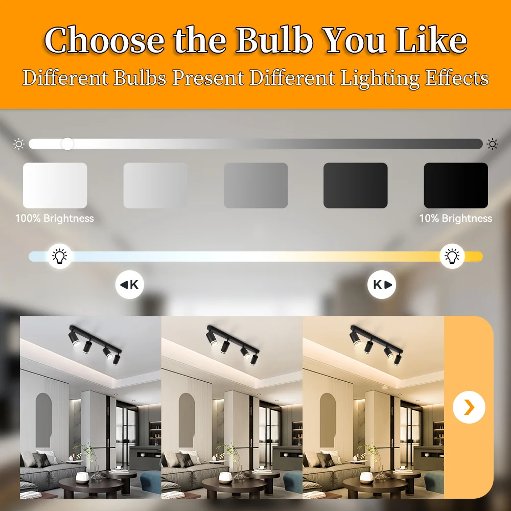 Ceiling Lamp LED Track Light for Bedroom Corridor Shop TOP Chandelier GU10 Bulb Replacement Lighting LED Spotlights Adjustable