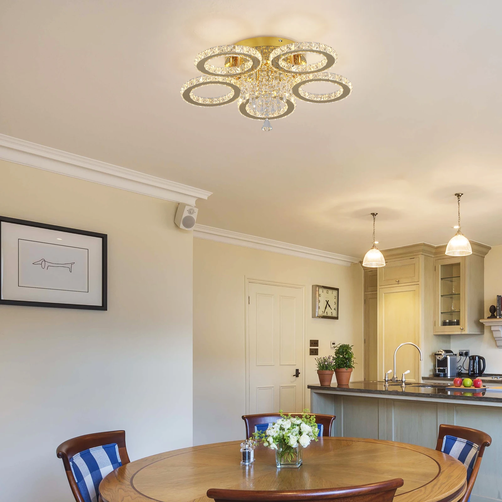 Luxury Gold Crystal LED Ceiling Lamp 5