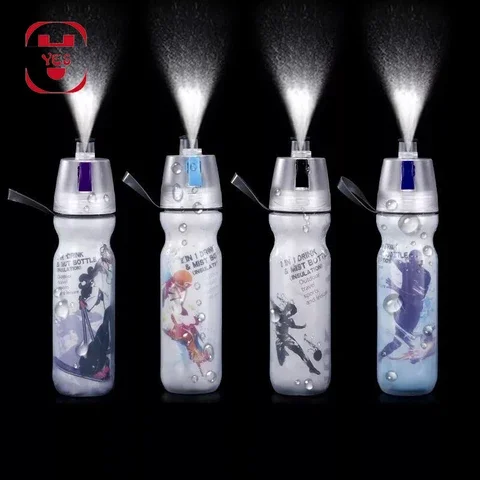 

Keep Cool Insulated Bike Sports Water Bottle Spray Mist Squeeze Bottle 500ml Misting Portable Outdoor Double-deck Spray