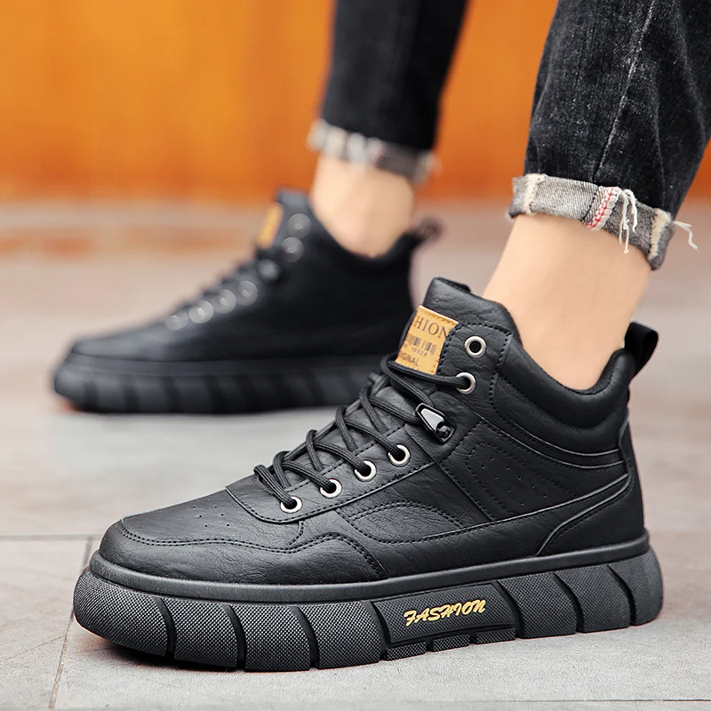 

2024 Men's Shoes Autumn Winter Casual Sports Boot Retro Outdoor Business Platform Fashion Wear-resistant Comfortable Shoes
