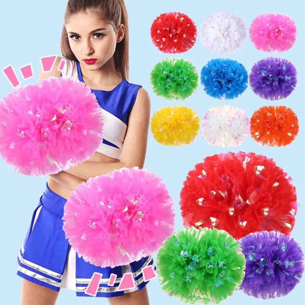 Cheerleading Pom Poms 1PC 25cm Game Pompoms Cheap Cheerleading Cheering Colorful Flower Ball Dance Sports Match Vocal Concert Decorator