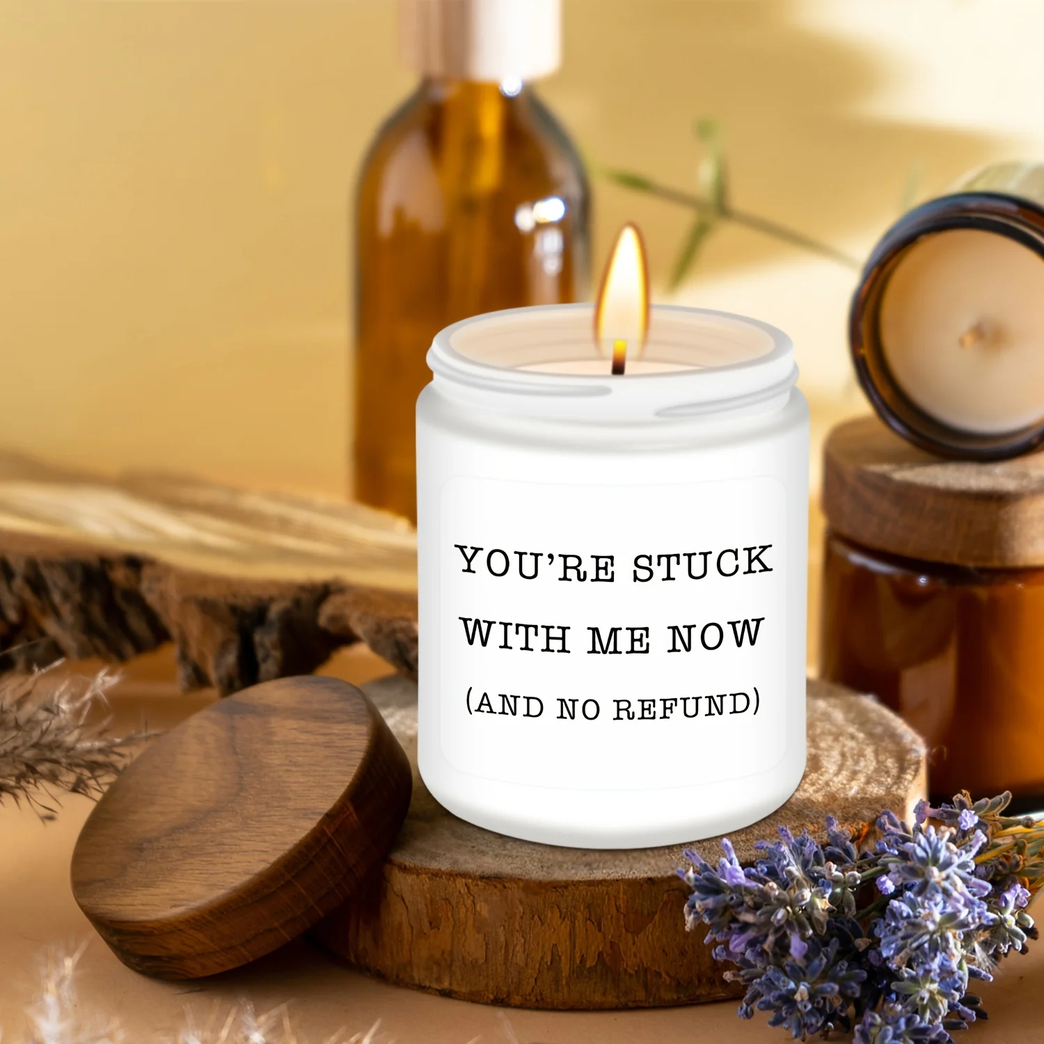 

1pc, Lavender Scented Candle Gift, Gift For Men Women, Valentine Day Christmas Gifts, Anniversary Romantic Birthday Gift For Him