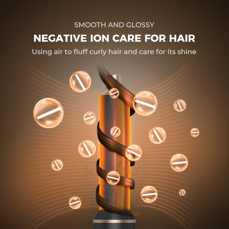 5-in-1 Air Blower Brush Hair Styler Ionic Hot Air Brush Curler & Straightener 1000W Detachable Heads Diffuser Salons Hair Tools