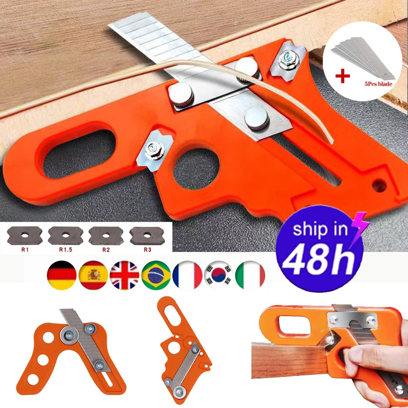 Woodworking Edge Band Trimmer Kit with Blades Striagt Curve Edge Corner Planer Arc Trimming Blade Wood Chamfering Deburring Tool new woodworking planer knife trimming tool chamfering hand planes carpenter ebony high carbon steel chamfer wood planer tool diy