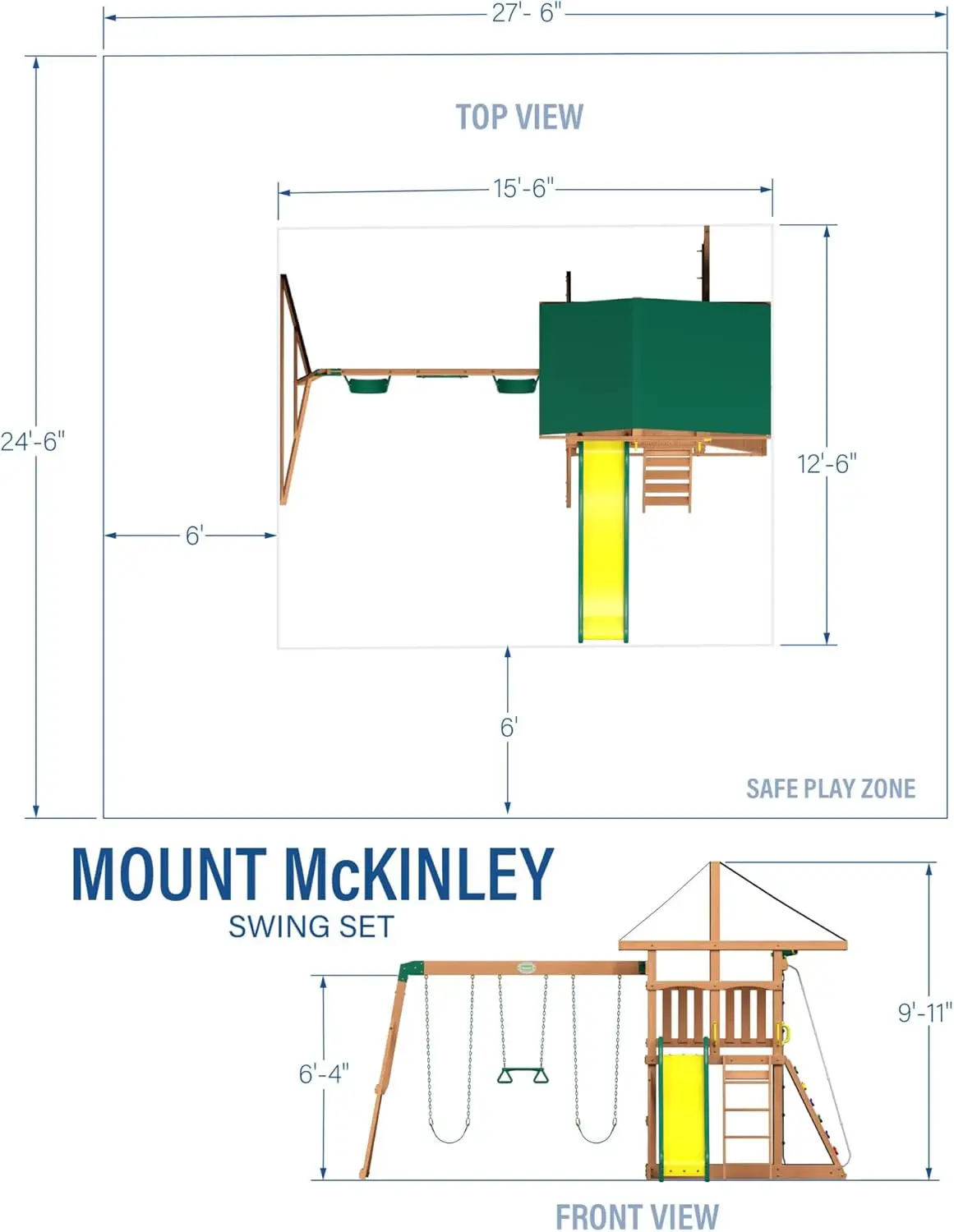 Mount McKinley Swing Set features