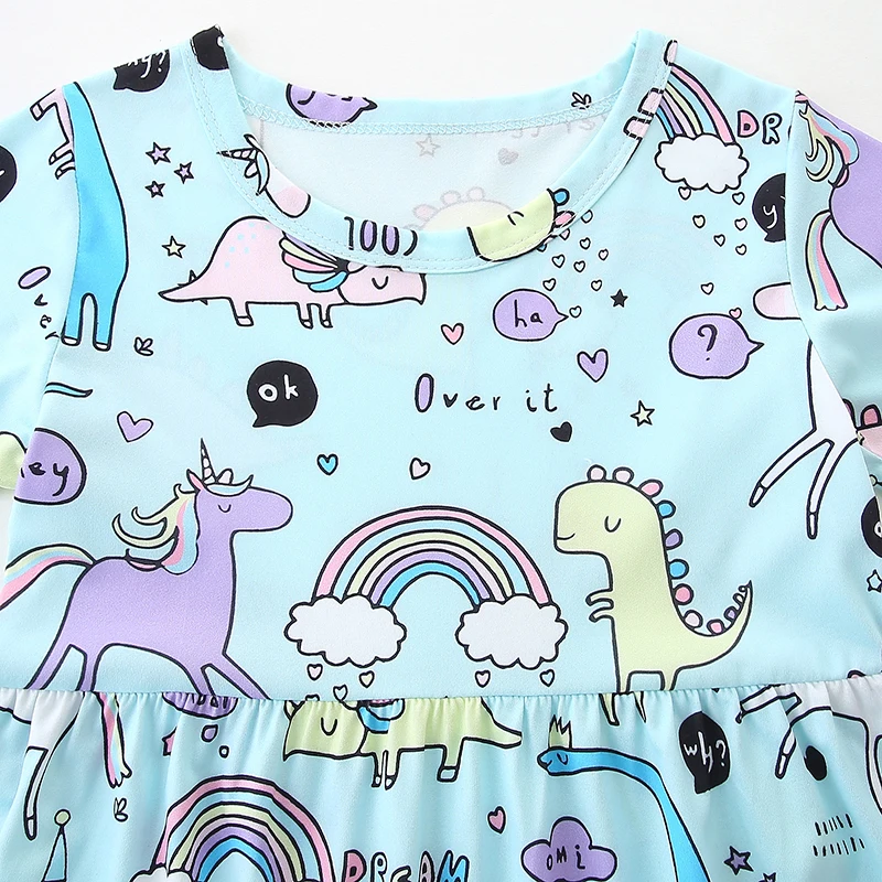 Kids Clothes Children's Clothing Baby Girls Skirt 2025 Summer Cotton Cartoon Flowers Dresses