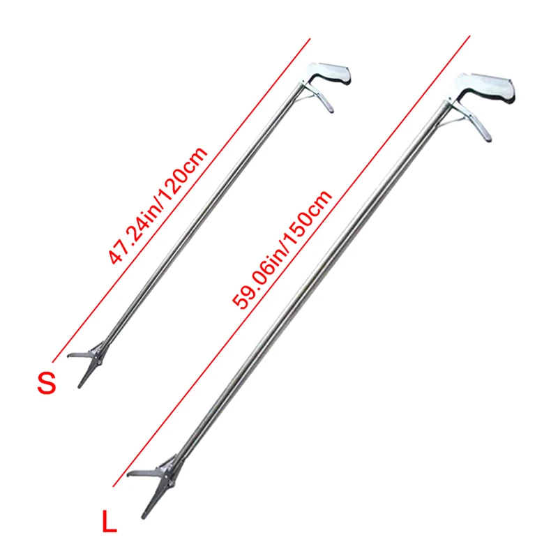 Description Picture 2 of item1Pc 1.2/1.5M Foldable Snake Catcher Tongs Multipurpose Stainless Steel Wide Jaw Reptile Grabber Stick Tool For Catching Snakes