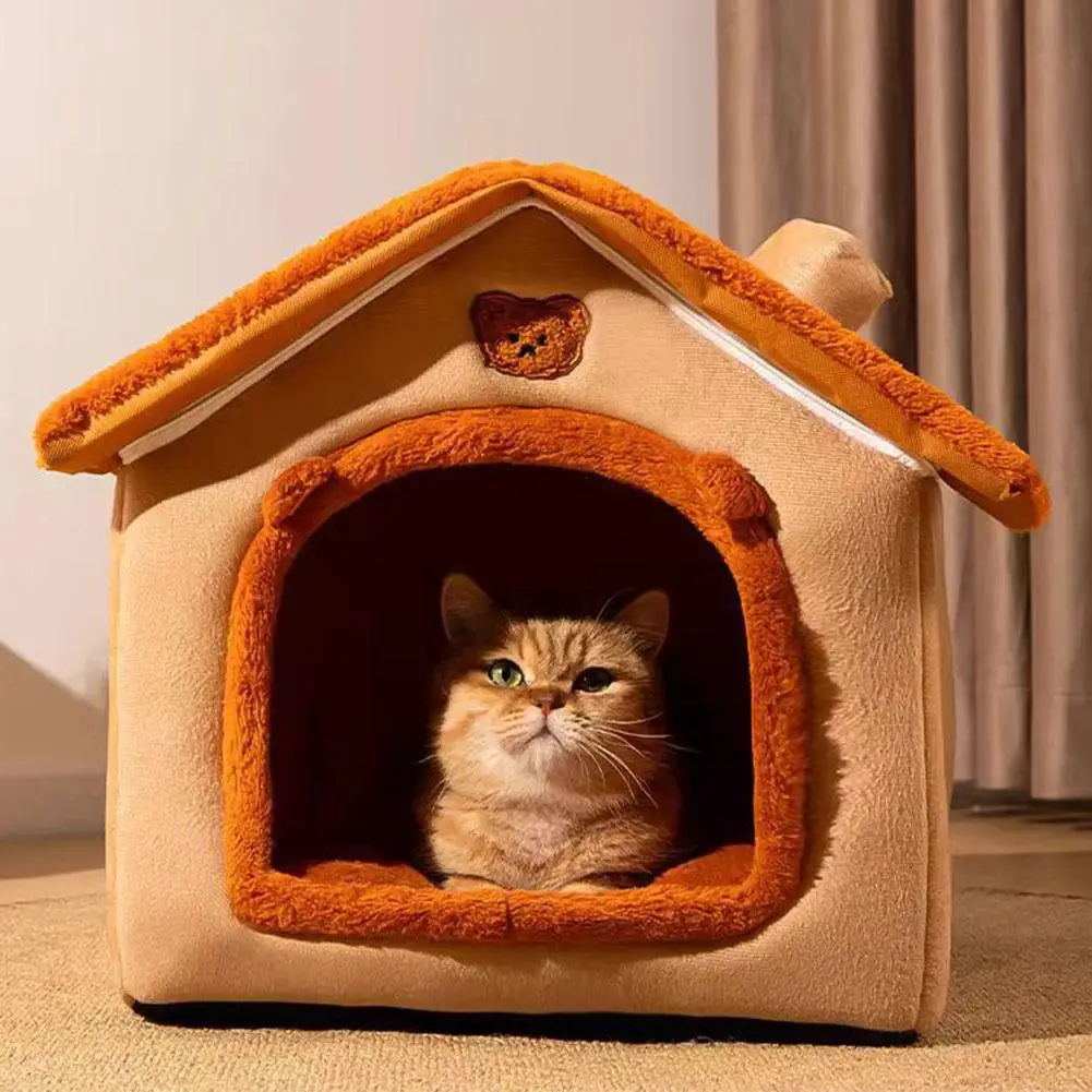 Cats Dog House For Small Medium Dogs Cats Winter Warm Cat Bed Nest Pet Four Seasons Pet Cave Bed Home Supplies 2025