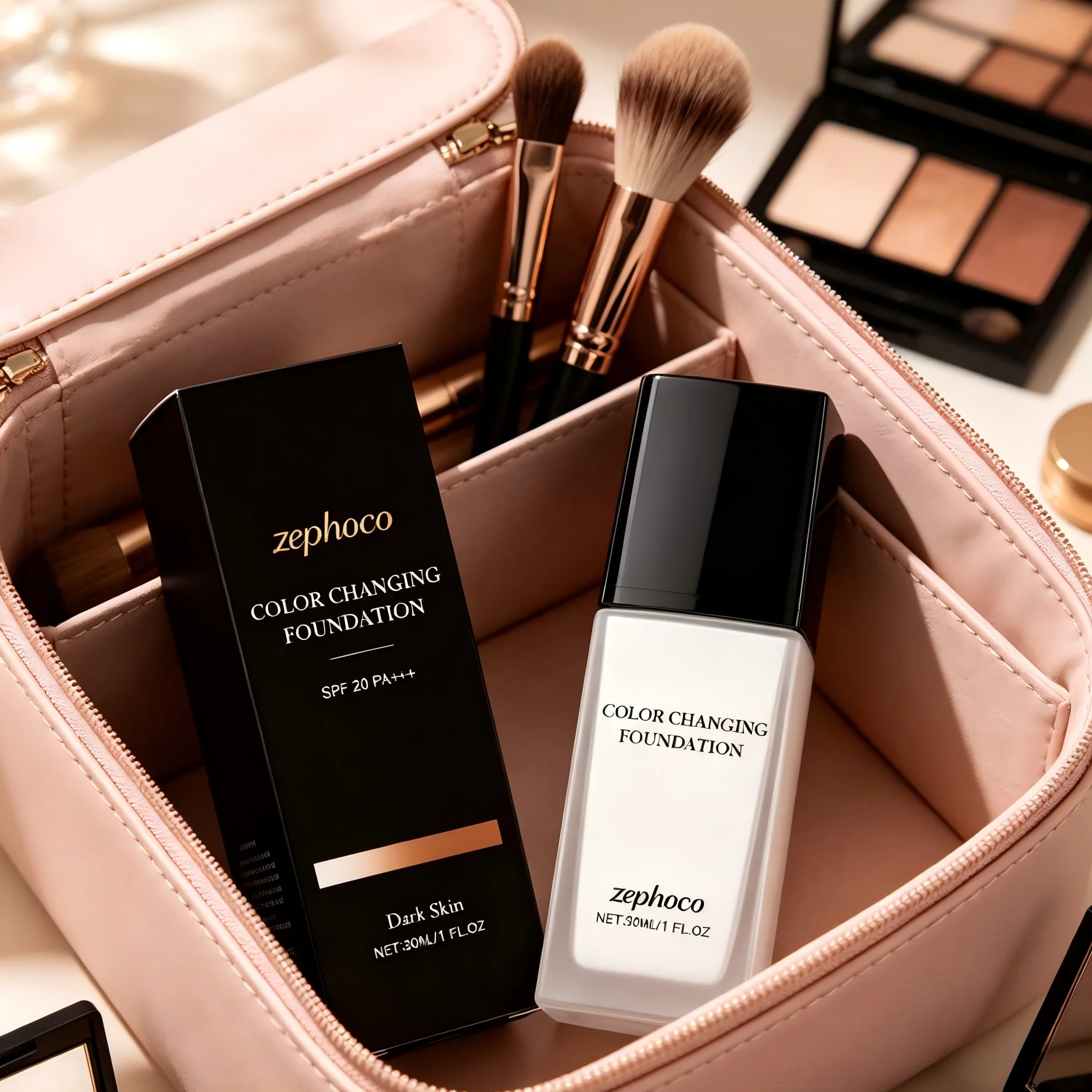 Zephoco Liquid Foundation Flawless Finish High Coverage Base Makeup_voghion.com