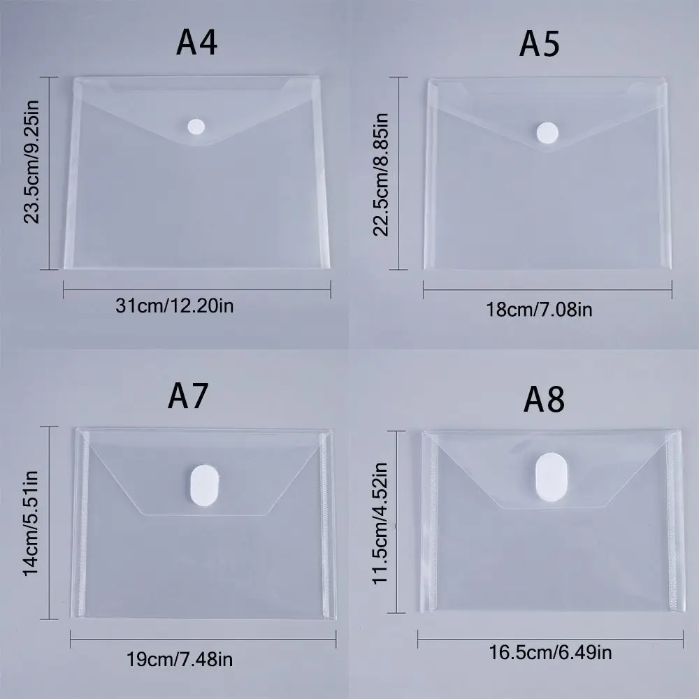 Waterproof Plastic File Folder Transparent Document Bag