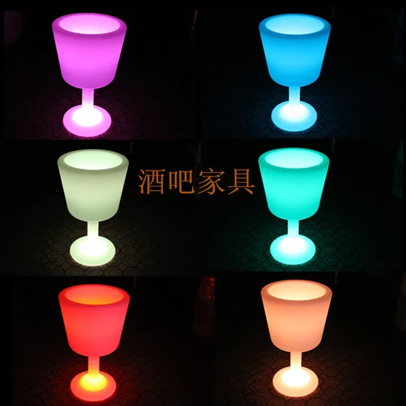 

LED-Illuminated Ice Bucket Creative LED Luminous Red Wine Barrel Colorful Wine Rack Flower Pot
