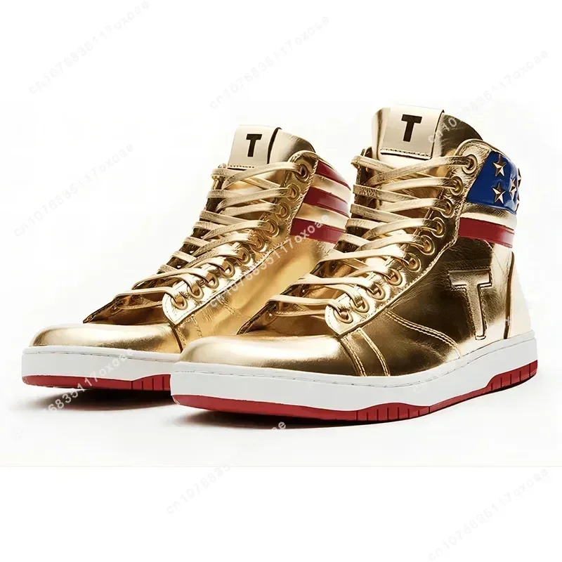 Big Size 47 48 Trump Shooting Makes Me Stronger 2024 MAGA Gold Sneakers Never Surrender Gym Shoes Men's Womens Boots With Hat 2
