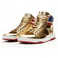 Big Size 47 48 Trump Shooting Makes Me Stronger 2024 MAGA Gold Sneakers Never Surrender Gym Shoes Men's Womens Boots With Hat 2