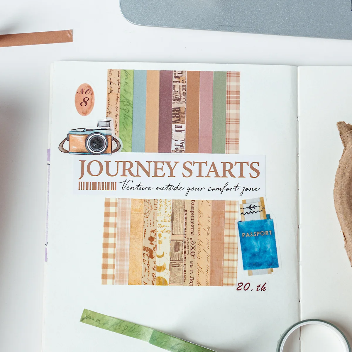 MINKYS 20롤/박스 장 마스킹 테이프 세트 스크랩북 저널 DIY 테이프 학교 문구류