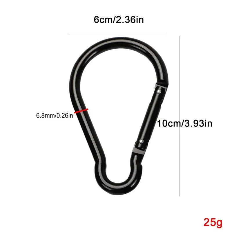 Aluminum Alloy Lock Ring Carabiner Hooks Gourd Shape Non-locking Design Large Hiking Camping Carabiner Quick Link Carabiner Hook