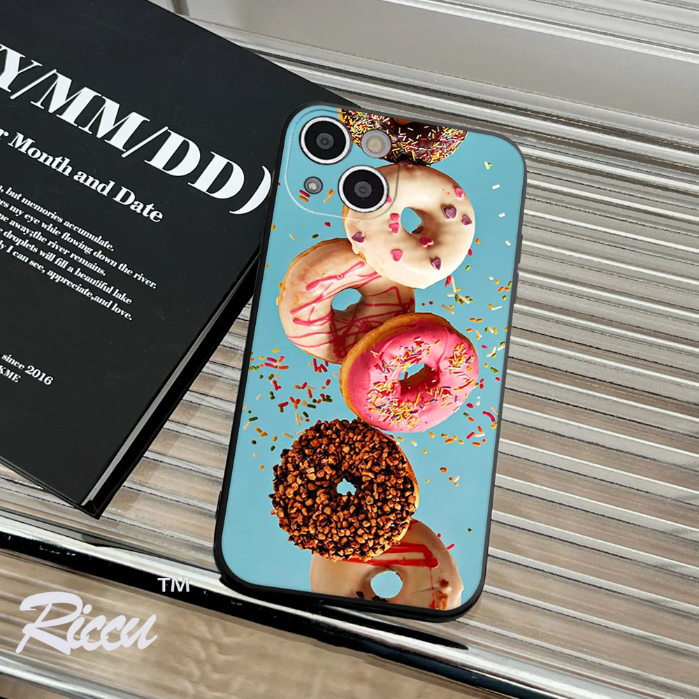 Riccu Per Iphone 14 Dessert Food Donut Phone Case Iphone 14 11 12 Pro 8 7 Plus X 13 Pro Max Se2020 6 Plus Xr Xs 13 Cover