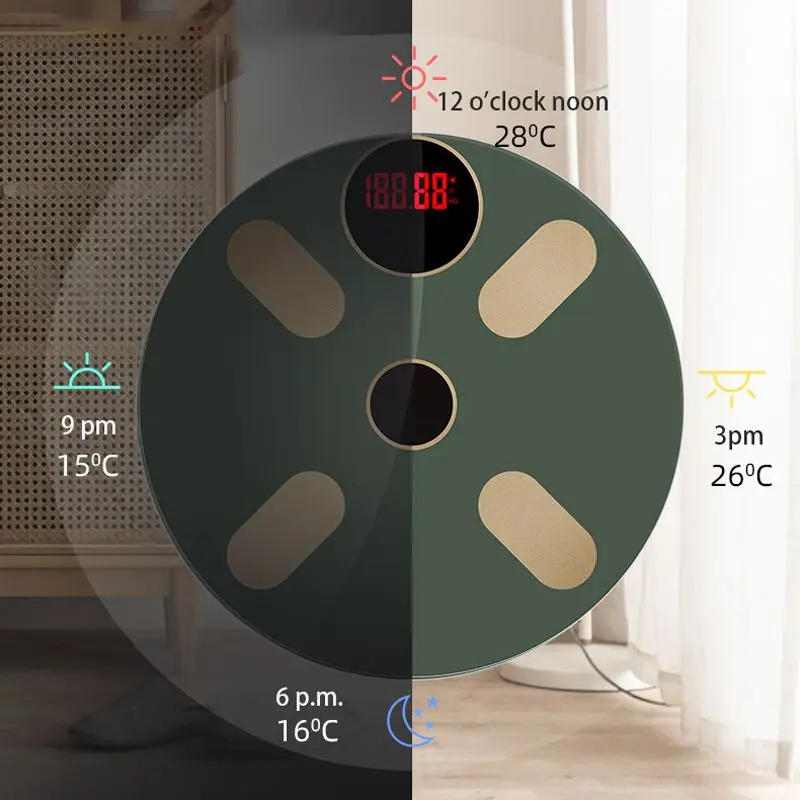 Multifunktionale, kabellose, elektronische digitale Körperfettwaage mit USB-Anschluss für Zuhause – intelligent und präzise._voghion.com