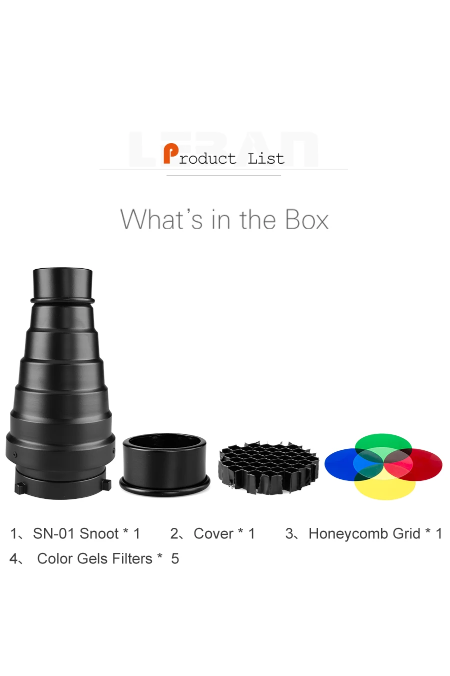 SN-01 Professional Studio light Fitting is a large Snoot with Bowens Mount