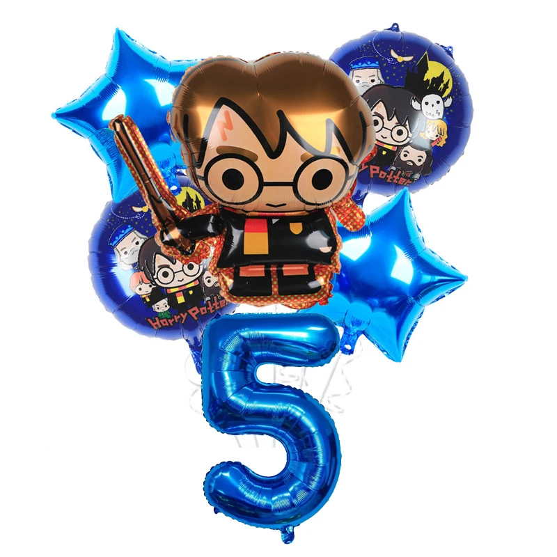 thumbnail image 1 of Juego de vajilla para fiesta de cumpleaños de Harry Potter de KAYOU, vasos y platos, mantel de papel, globos, decoración para fiesta, caja de regalo para bautizo de bebé, 1 of 5