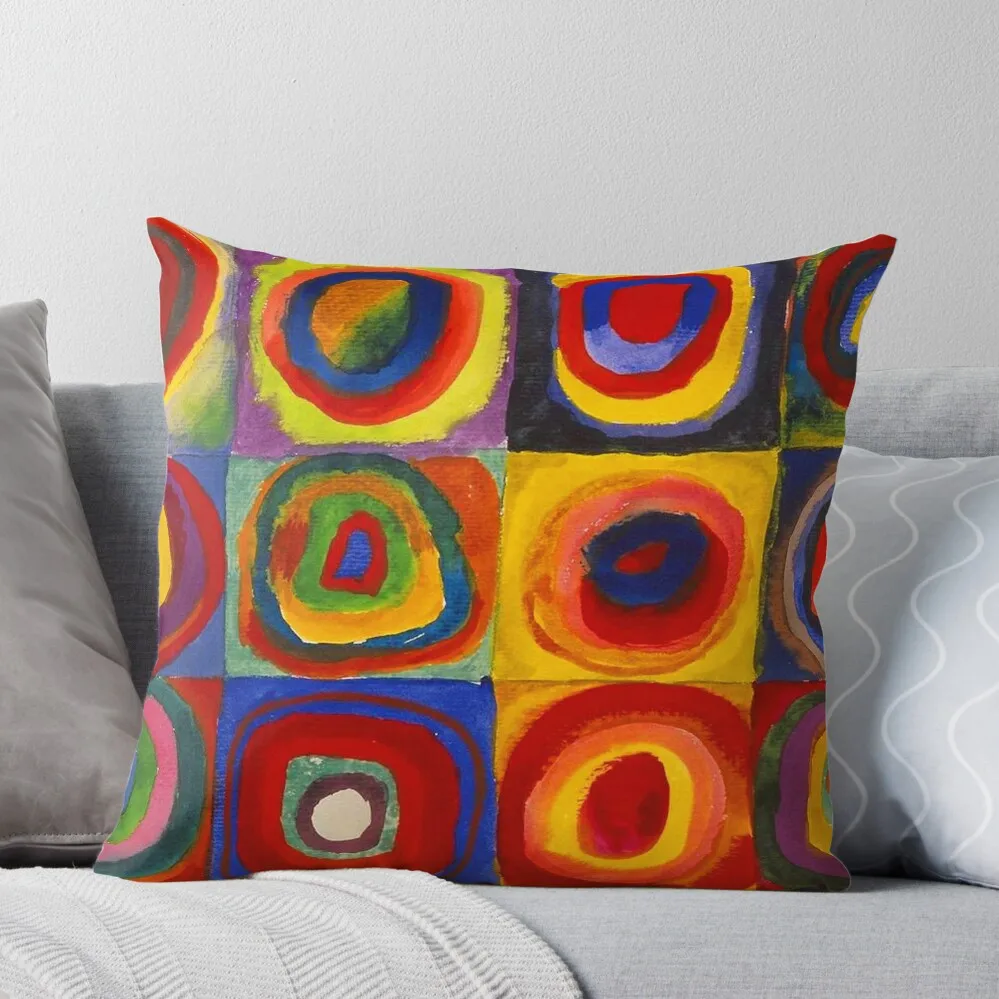 

Squares with Concentric Circles by Kandinsky Throw Pillow Cushion Child Christmas Pillows