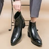 Black Western Boots for Men Cowboy Brown Chelsea Boots Zipper Ankle Business Boots Size 38-46 Free Shipping