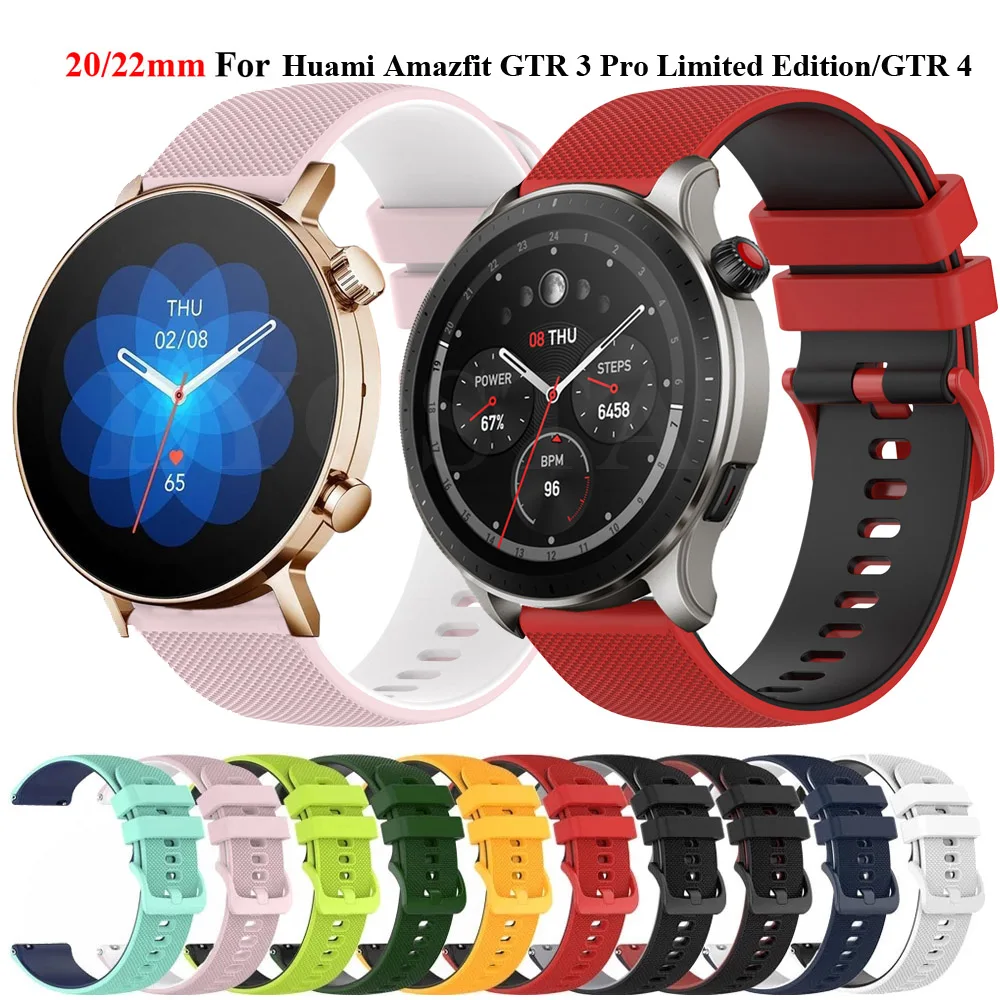 20 22Mm Per Xiaomi Huami Amazfit Gtr 4/Gts 4 Mini Bip 3 Cinturino Cinturino In Silicone Per Bracciale Amazfit Gtr 3 Pro In Edizione Limitata