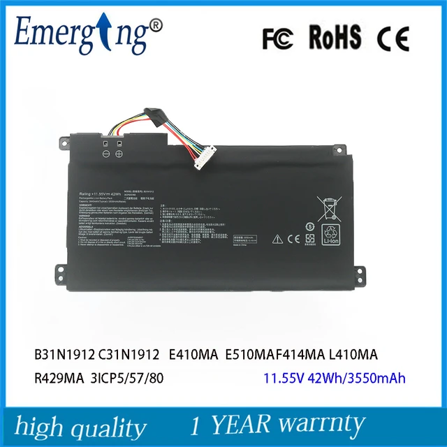 C31N1912 B31N1912 11.55V 42Wh Laptop Battery For Asus VivoBook 14 E410MA  L410MA E410KA E510MA E510KA F414MA L510MA R522MA - AliExpress