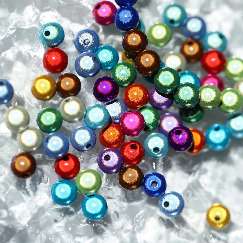 10–50 Stück 4–14 mm bunte Traum-Acryl-Rundperlen, Laser-Abstandsperlen für Schmuckherstellung, DIY-Armband, Ohrringe, Halskette, Zubehör – Detail 7