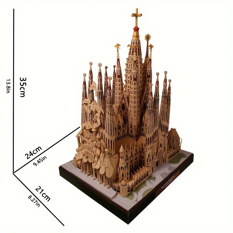 The World Famous Building Spanish Cathedral Sagrada Familia Paper Model DIY Student Handwork 2
