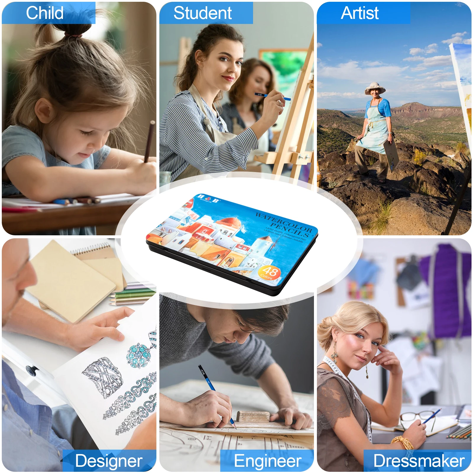 Surcotto Watercolour Pencils - 36 Colouring Pencils Watercolour