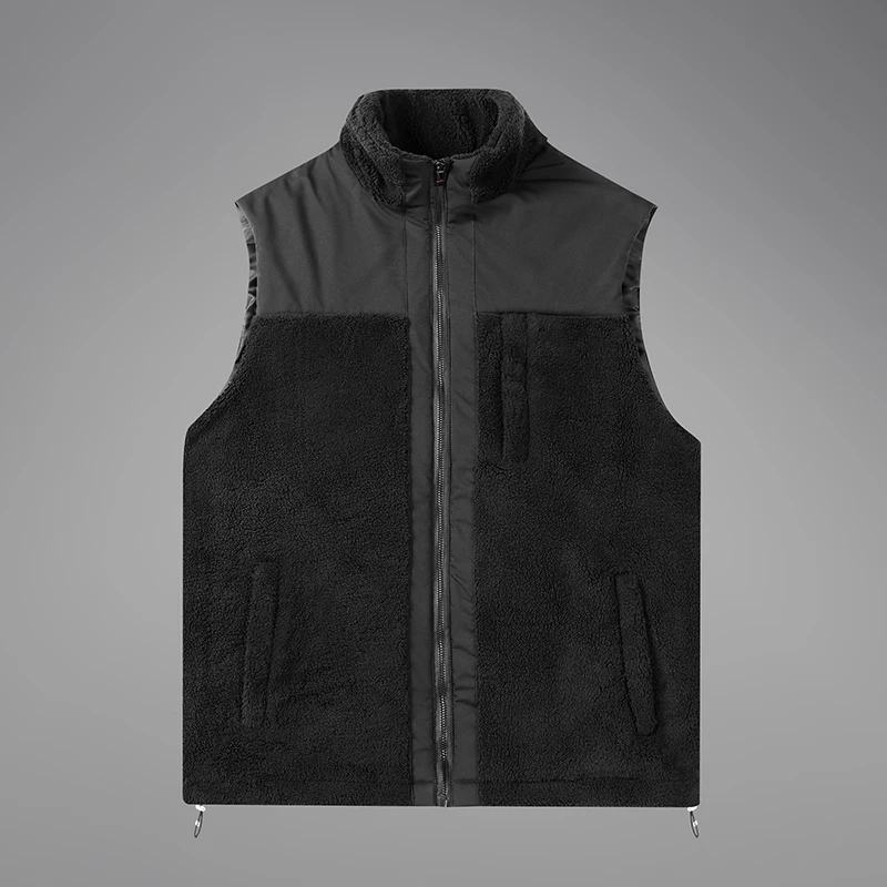 New Men'S Autumn Winter Lamb Fleece Cardigan Fashion Vest Youth Loose Casual Versatile Soft Comfortable Thickened Warm Coat Male