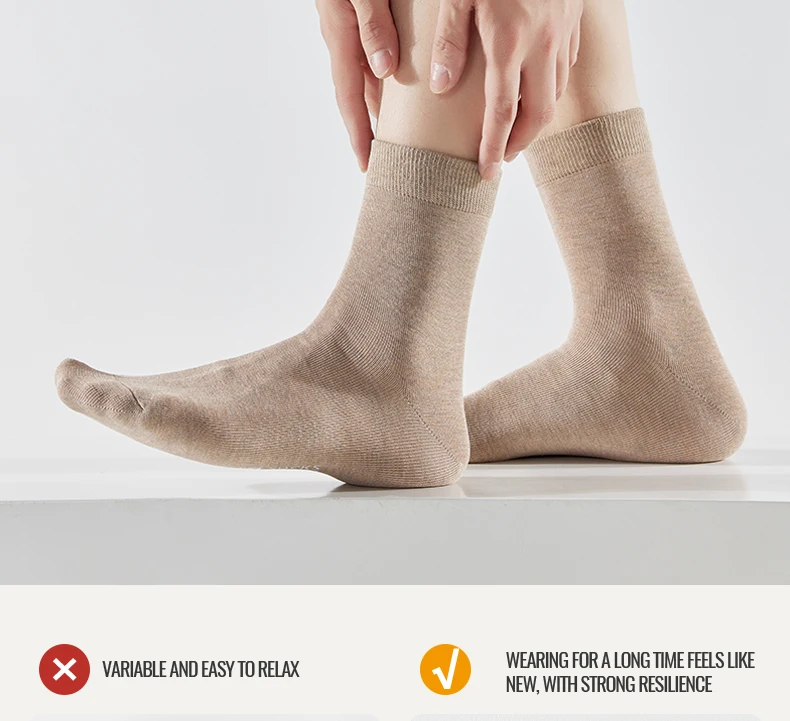 Antibacterial Bamboo Socks – Men’s Business Dress Socks, Thin Deodorant Crew, 5-Pack