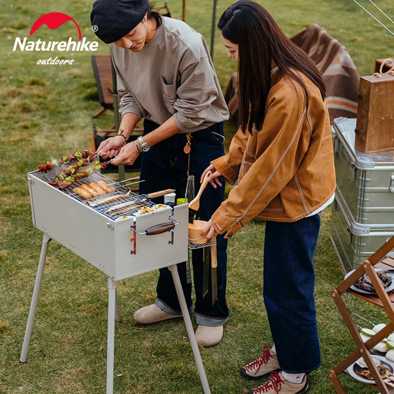 Naturehike Tabletop Grill Portable Folding Bbq Stove For Outdoor Camping  Travel Picnic Charcoal BBQ Stove Travel Cook Box Grill - AliExpress