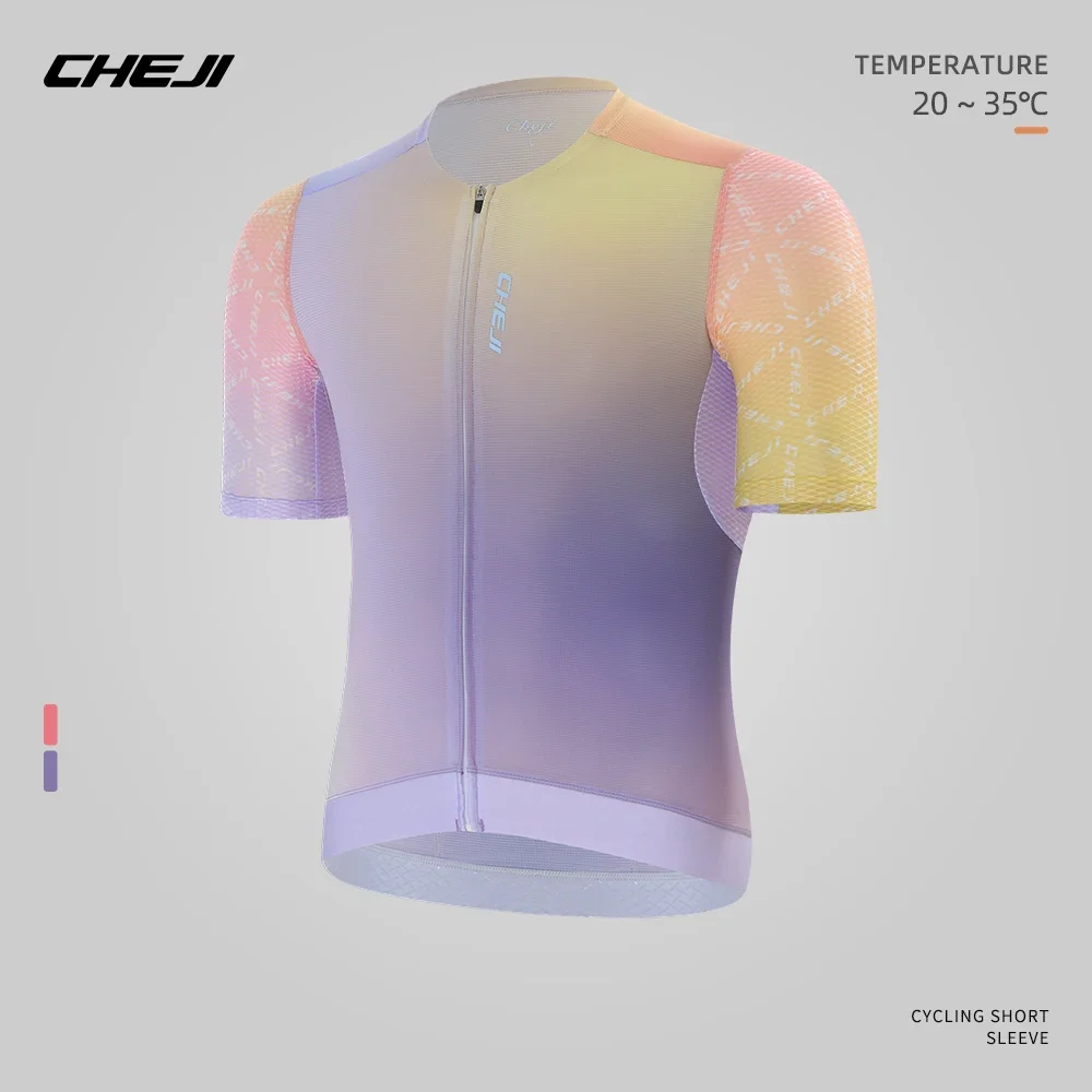 Men's Cycling Wear Short Sleeved Summer Gradient Cycling Sweatshirt