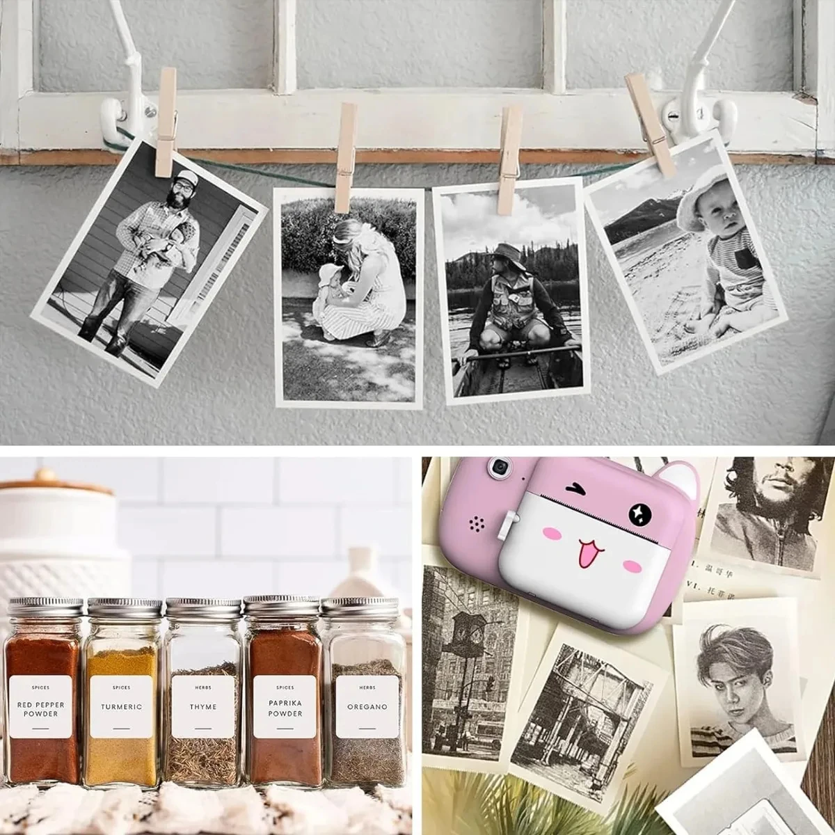 Mini Printer Paper Thermal Sticker Paper Self-adhesive Printer Photo Labels For Photos Notes 5.7 x 2.5cm 20PCS sticker paper thermal sticker paper printable sticker paper
