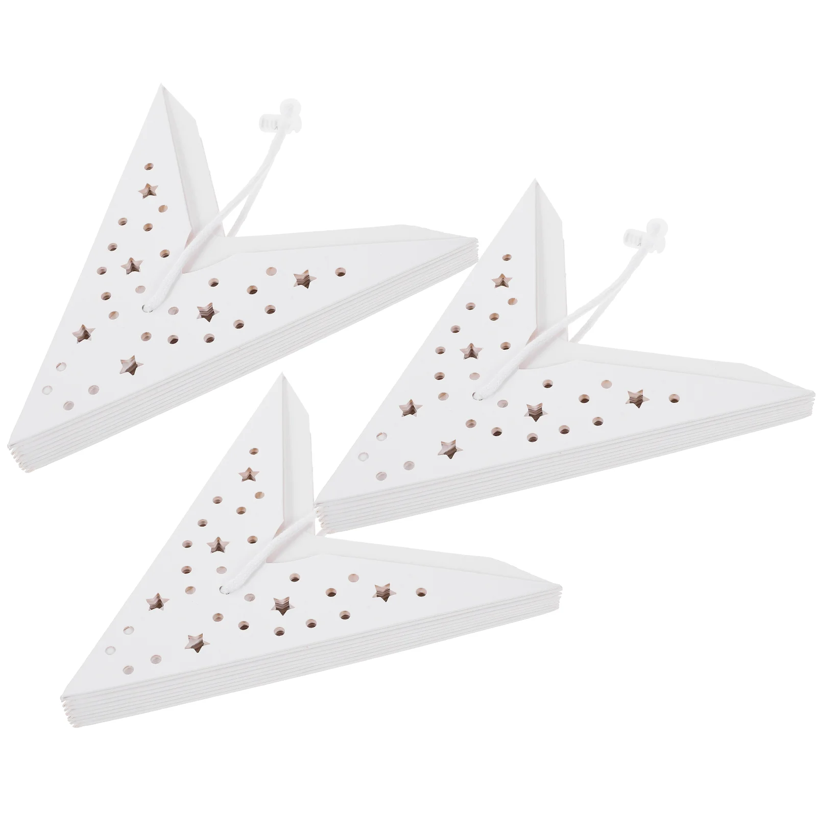 

3 Pcs Nine Pointed Star Paper Lantern Christmas Outdoor Decorations Lampshade Accessory with Lights Pendant